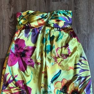 Strapless Floral Dress